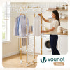 Sechoir a linge vertical tour etendoir pliable 4 niveaux 99x69x175.5 cm style bois blanc - vuunut.com