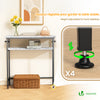 Console table 2 niveaux style industriel en metal et MDF 80x24x80 cm Blanc - vuunut.com