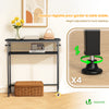 Console table 2 niveaux style industriel en metal et MDF 80x24x80 cm Noir - vuunut.com