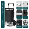Chariot de course pliable aluminium 2 roues avec sac isotherme noir - vuunut.com