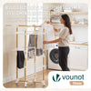Sechoir a linge vertical tour etendoir pliable 3 niveaux 99x69x135.5 cm style bois blanc - vuunut.com