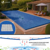 Bache piscine rectangulaire double couche en Polyethylene 160 gr/m2 avec filet ecoulement 4x8m Bleue - vuunut.com