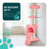 Arbre a chat 112cm multi niveaux Griffoir et niche Rose - vuunut.com