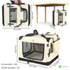 Sac transport pliable chien chat caisse cage portable 70x52x52cm beige - vuunut.com