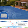 Bache piscine rectangulaire double couche en Polyethylene 160 gr/m2 avec filet ecoulement 8x14m Bleue - vuunut.com
