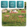 Set de Bistro en metal 1 table 2 chaises Rouge brique - vuunut.com