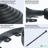 Bordure de jardin PVC flexible 40m avec piquets anthracite - vuunut.com