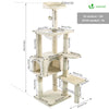 Arbre à Chat 138cm avec Griffoir Plateforme Niche et Capsule Spatiale beige - vuunut.com