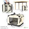 Sac transport pliable chien chat caisse cage portable 60x44x44cm beige - vuunut.com