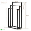 Porte serviettes sur pied autoportant 3 niveaux noir - vuunut.com