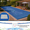 Bache piscine rectangulaire double couche en Polyethylene 160 gr/m2 avec filet ecoulement 4x9m Bleue - vuunut.com