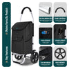 Chariot de course pliable aluminium 2 roues noir - vuunut.com