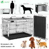 Cage pour chien pliable avec 2 portes verrouillable plateau amovible et housse de protection 92x58x64cm - vuunut.com