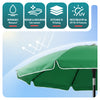 Parasol de jardin 2m avec ancrage sol et sac de transport Vert - vuunut.com