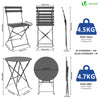 Ensemble bistro extérieur 1 table 2 chaises acier gris - vuunut.com