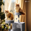 Arbre a chat Grande taille 5 niveaux avec griffoir grattoir 168cm gris - vuunut.com