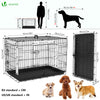 Cage pour chien pliable avec 2 portes verrouillable plateau amovible 92x58x64cm - vuunut.com
