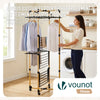 Sechoir a linge vertical tour etendoir pliable 4 niveaux 99x69x175.5 cm style bois noir - vuunut.com