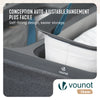 Panier a linge 3 compartiments et sacs amovibles auto ajustant avec couvercle 170L Anthracite - vuunut.com
