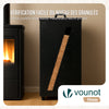 Reservoir à granules pellets avec roulettes facade diagonale 45kg 36x36x76cm noir - vuunut.com