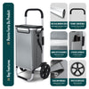 Chariot de course pliable aluminium 2 roues avec sac isotherme gris - vuunut.com