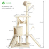 Arbre à Chat 154cm avec Griffoir Plateforme Niche XXL Beige - vuunut.com