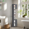 Meuble rangement salle de bain Haut colonne 180x20x20cm MDF gris - vuunut.com