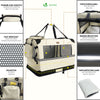 Sac transport pliable chien chat caisse cage portable 50x35x36cm beige - vuunut.com