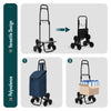 Chariot de courses pliable monte escalier bleu marine - vuunut.com