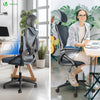 Fauteuil de Bureau Ergonomique pivotant avec appui tête et dossier toile respirant Gris - vuunut.com