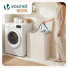 Panier a linge 2 compartiments et sacs amovibles auto ajustant avec couvercle 150L Beige - vuunut.com
