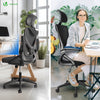 Fauteuil de Bureau Ergonomique pivotant avec appui tête et dossier toile respirant Noir - vuunut.com