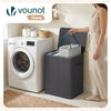 Panier a linge 2 compartiments et sacs amovibles auto ajustant avec couvercle 150L Anthracite - vuunut.com