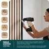 Lot de 6 panneaux acoustiques muraux Tasseaux en bois MDF avec feutre noir 120x60x2.1cm chêne blanc - vuunut.com
