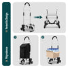 Chariot de courses pliable monte escalier aluminium noir - vuunut.com