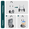 Chariot de course pliable aluminium 2 roues gris - vuunut.com