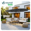 Parasol Jardin Double Aluminium 270 x 460 cm gris - vuunut.com