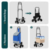 Chariot de courses pliable monte escalier bleu - vuunut.com
