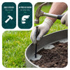 Bordure de jardin plastique flexible 20m avec piquets gris - vuunut.com
