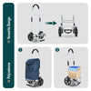 Chariot de course pliable aluminium 2 roues bleu marine - vuunut.com