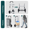 Chariot de course pliable aluminium 2 roues avec sac isotherme gris - vuunut.com