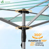 Etendoir a Linge Exterieur Rotatif avec housse de protection et Surface etendage 45m Argent Vert - vuunut.com