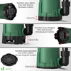 Pompe evacuation 3 en 1 pour eaux chargees 13500L/H profondeur 7m vert - vuunut.com