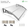 Auvent de porte marquise 120x80 cm transparent en Polycarbonate anti UV - vuunut.com