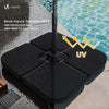 Lot de 4 dalles lestage parasol HDPE 60L eau - 100kg sable noires - vuunut.com