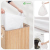 Panier a linge en bambou rectangulaire double compartiments avec couvercle 100L - vuunut.com