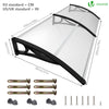 Auvent de porte marquise 200x80 cm transparent en Polycarbonate anti UV Noir - vuunut.com