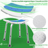Siege de douche ergonomique a hauteur reglable en Aluminum HDPE bleu - vuunut.com