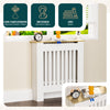 Cache radiateur en MDF avec lattes et etagere 78×19×82 cm Blanc Chêne - vuunut.com
