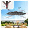 Parasol de jardin inclinable avec aeration et sac bandouliere 270cm gris - vuunut.com